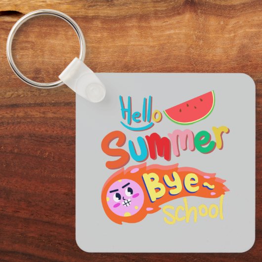 Hello Summer Bye School Art Sleutelhanger (Voorkant)