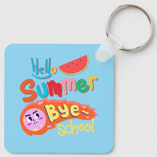 Hello Summer Bye School Art Sleutelhanger (Achterkant)