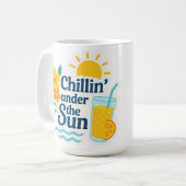 Hello Summer – Chillin’ the Sun Sticker for Mugs  Koffiemok (Voorkant links)