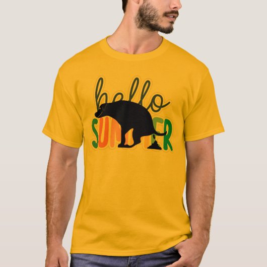 Hello Summer Dog Style T-shirt (Voorkant)