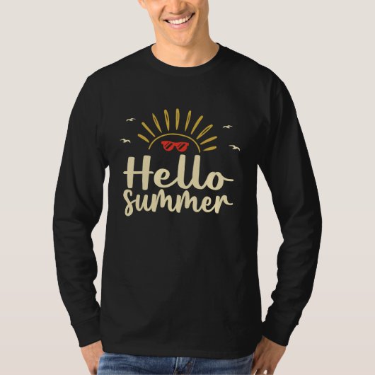 Hello Summer Feeling Tropical Beach Summer Vacatio T-shirt (Voorkant)