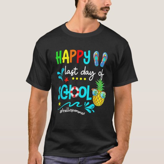 Hello Summer Happy  last Day of school T-shirt (Voorkant)