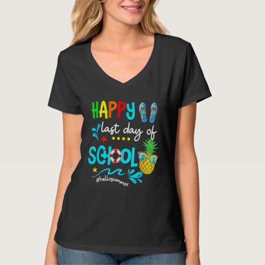 Hello Summer Happy  last Day of school T-shirt (Voorkant)