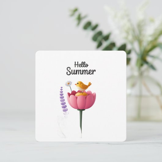 Hello summer holiday kaart (Staand voorkant)