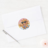 Hello summer holiday ronde sticker (Envelop)