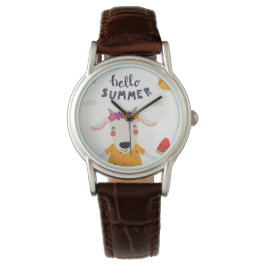 Hello summer, klassiek leder-monument horloge