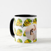 Hello Summer Lemon Custom Photo Mug Gift Mok (Voorkant links)