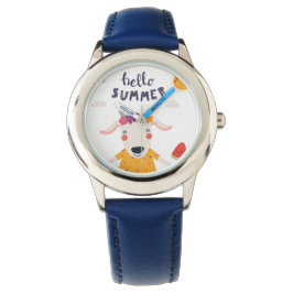 Hello Summer Lunette Blauwe cijfers Horloge