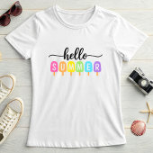 Hello Summer Popsicle; Colorful Seasonal Teens T-shirt