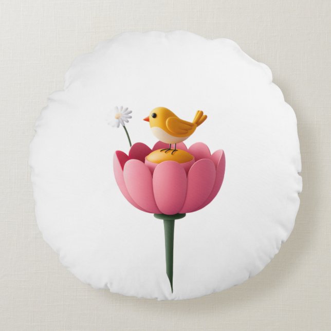 Hello summer  rond kussen (Voorkant)