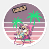 Hello summer ronde sticker (Voorkant)