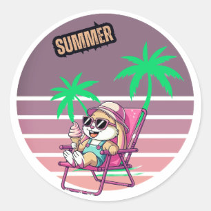 Hello summer ronde sticker
