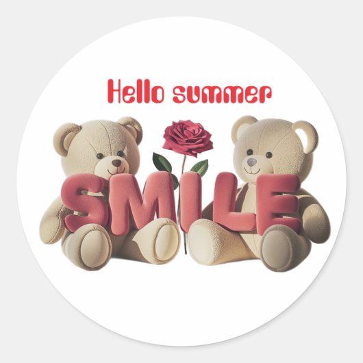 Hello summer  ronde sticker (Voorkant)