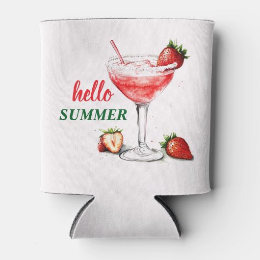 Hello Summer | Strawberry Cocktail Can Cooler (Voorkant)