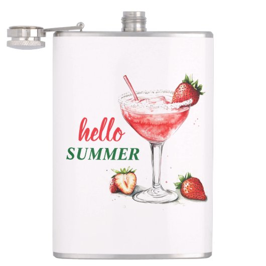 Hello Summer | Strawberry Cocktail Flask Heupfles (Geopend)