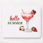 Hello Summer | Strawberry Cocktail Mouse Pad Muismat (Voorkant)