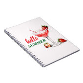 Hello Summer | Strawberry Cocktail Notebook Notitieboek (Rechterzijde)