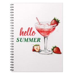 Hello Summer | Strawberry Cocktail Notebook Notitieboek