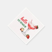 Hello Summer | Strawberry Cocktail Paper Napkins Servet (Hoek)