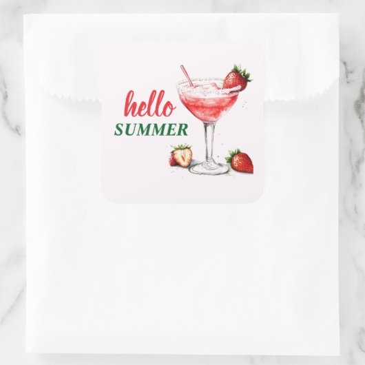 Hello Summer | Strawberry Cocktail Sticker (Tas)