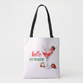 Hello Summer | Strawberry Cocktail Tote Bag (Voorkant)