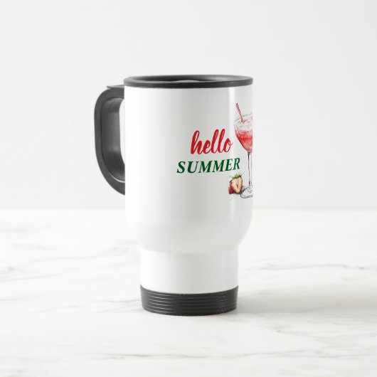 Hello Summer | Strawberry Cocktail Travel Mug Reisbeker (Voorkant links)