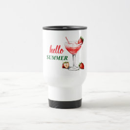 Hello Summer | Strawberry Cocktail Travel Mug Reisbeker
