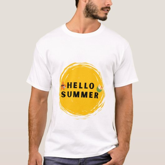 Hello Summer T-Shirt – Fun Sunshine Graphic  (Voorkant)