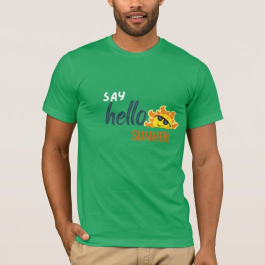 Hello Summer T-Shirt – Modern Graphic Tee for Beac (Voorkant)