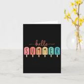 Hello Summer Vacation Ice Cream Popsicle Ice Lolly Kaart (Gele Bloem)
