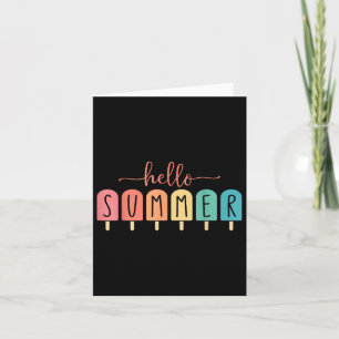 Hello Summer Vacation Ice Cream Popsicle Ice Lolly Kaart