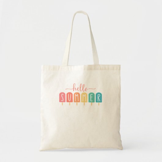 Hello Summer Vacation Ice Cream Popsicle Ice Lolly Tote Bag (Voorkant)