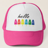 Hello Summer Vacation Ice Cream Popsicle Ice Lolly Trucker Pet (Voorkant)