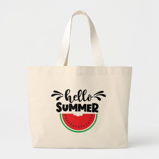 Hello Summer Watermelon Fruit Grote Tote Bag (Voorkant)