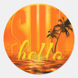 Hello Sun Travel Ronde Sticker