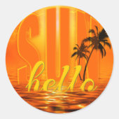 Hello Sun Travel Ronde Sticker (Voorkant)