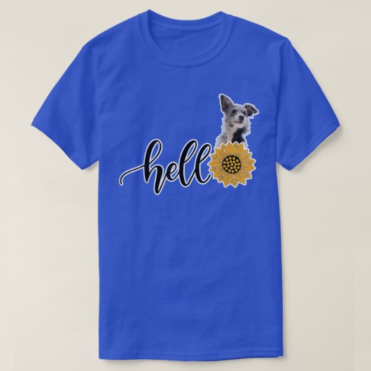 Hello Sunflower Australian Cattle Dog  T-shirt (Design voorkant)