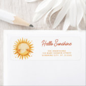 Hello Sunshine Boho Baby Shower Return Address Etiket (Insitu)