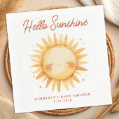 Hello Sunshine Boho Sun Gender Neutral Baby Shower Servet