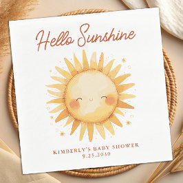 Hello Sunshine Boho Sun Gender Neutral Baby Shower Servet