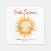Hello Sunshine Boho Sun Gender Neutral Baby Shower Servet (Voorkant)