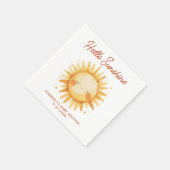 Hello Sunshine Boho Sun Gender Neutral Baby Shower Servet (Hoek)