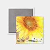 "Hello, Sunshine!" Faded Sunflower Magnet (Voorkant / Achterkant)