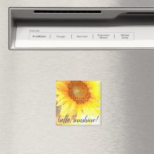 "Hello, Sunshine!" Faded Sunflower Magnet (Insitu (Vaatwasser))