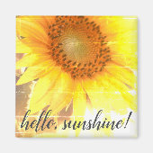 "Hello, Sunshine!" Faded Sunflower Magnet (Voorkant)