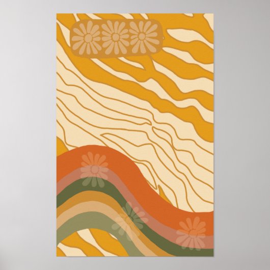 Hello Sunshine - Retro Flower Girl Poster (Voorkant)