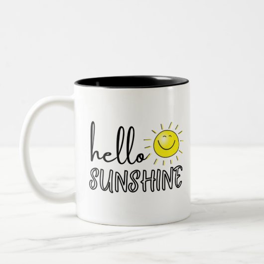 Hello Sunshine Spring Summer Tweekleurige Koffiemok (Links)