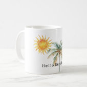 Hello Sunshine Tropical Palm Tree Koffiemok (Voorkant links)