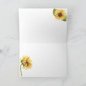 Hello Sunshine Watercolor Sunflower Notecards Bedankkaart (Binnen)