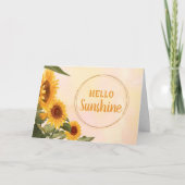 Hello Sunshine Watercolor Sunflower Notecards Bedankkaart (Voorkant)